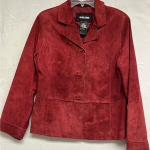 Y2K Vintage Brandon Thomas Red Suede Jacket.Size M Mobwife Boho,Quiet Luxury 90s